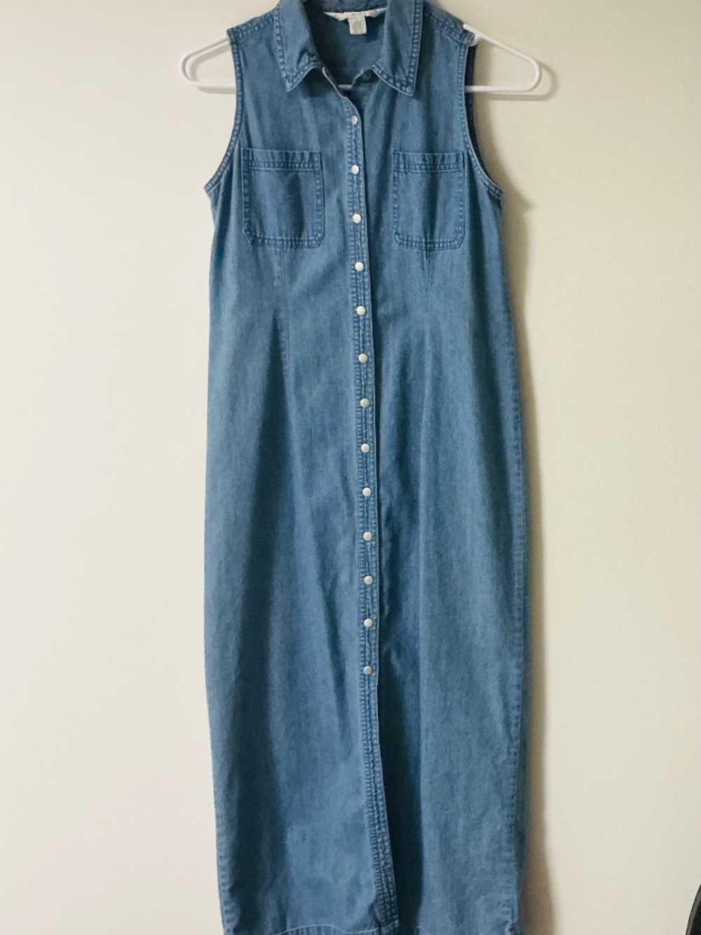 Denim Blue Sleeveless Maxi Dress Size 2P